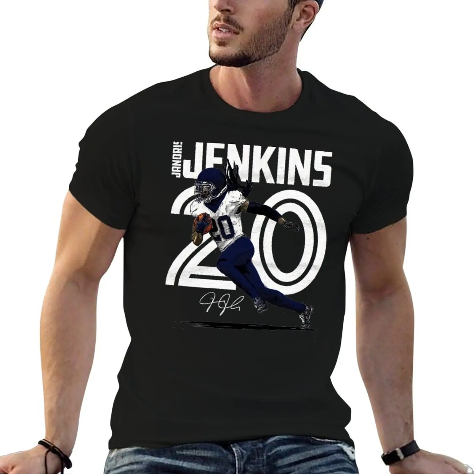 Camiseta Janoris Jenkins, camiseta para hombre, camisetas gráficas para hombre, camisetas de algodón suave, camiseta de alta calidad