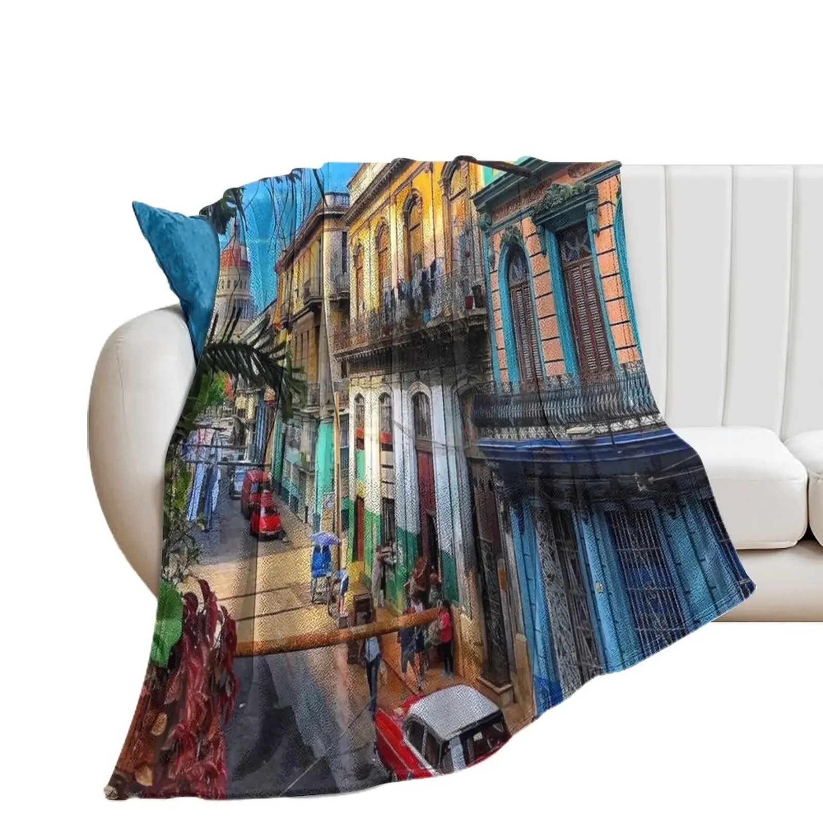 Havana Cuba Throw Blanket Luxury Cute Plaid Summer Beddings Sofas Blankets