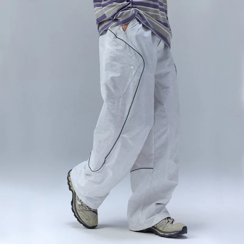 

Осень 2023, уличная брендовая водоотталкивающая рабочая одежда с несколькими карманами, окрашенная в грязь, прямые повседневные брюки унисекс