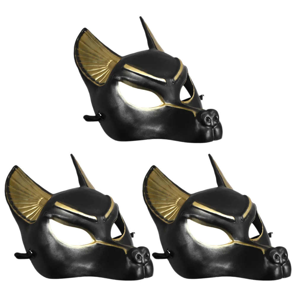

3Pcs Egyptian Mask Halloween Realistic Cosplay Party Costume Masquerade Dress Up Accessory Egyptian Mask Costumes Masks