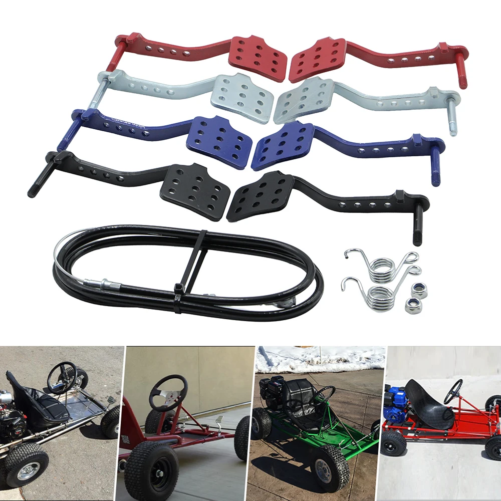 Go Kart Brake Pedal Assembly With Brake Cable Spring Nut Kit DIY Brake Lever Set For Off-Road Go Kart Buggy Cart