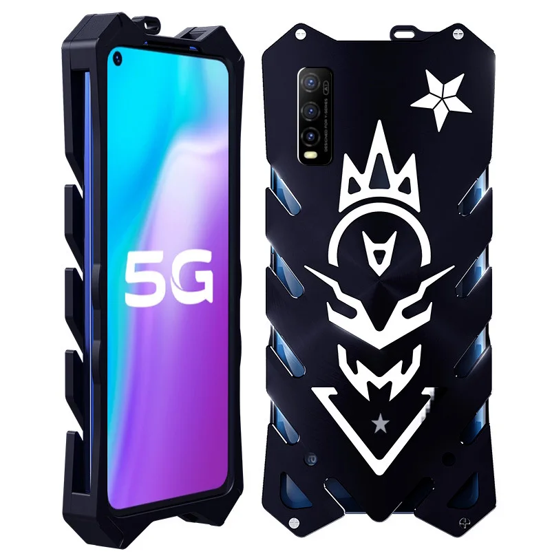 Zimon Aluminum Metal Body Phone Cover Fundas For Vivo Y70s Case Coque Back Cover Shockproof Phone Protective Shell