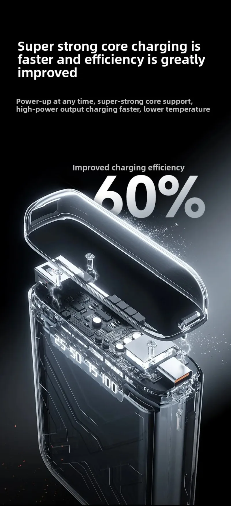 急速充電モバイルバッテリー 10000mAh 内蔵ケーブル付き LEDライト搭載 iPhone/Samsung/Xiaomi対応 ポータブル電源