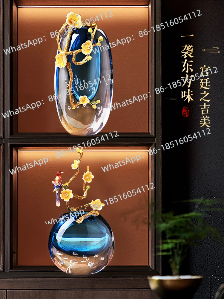 ห้องนั่งเล่นกระจก ทางเข้าทีวี บรรยากาศหรูหรา ของตกแต่งบ้านหรูหราสำหรับขึ้นบ้านใหม่