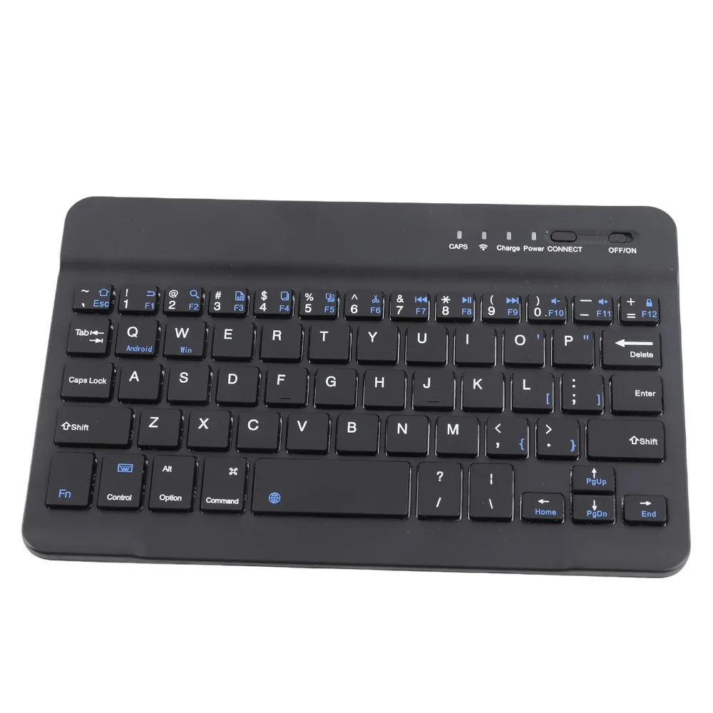 Portable Black Bluetooth Keyboard 7 inch Rechargeable Tablet Computer Keyboard Wireless Phone Keyboard