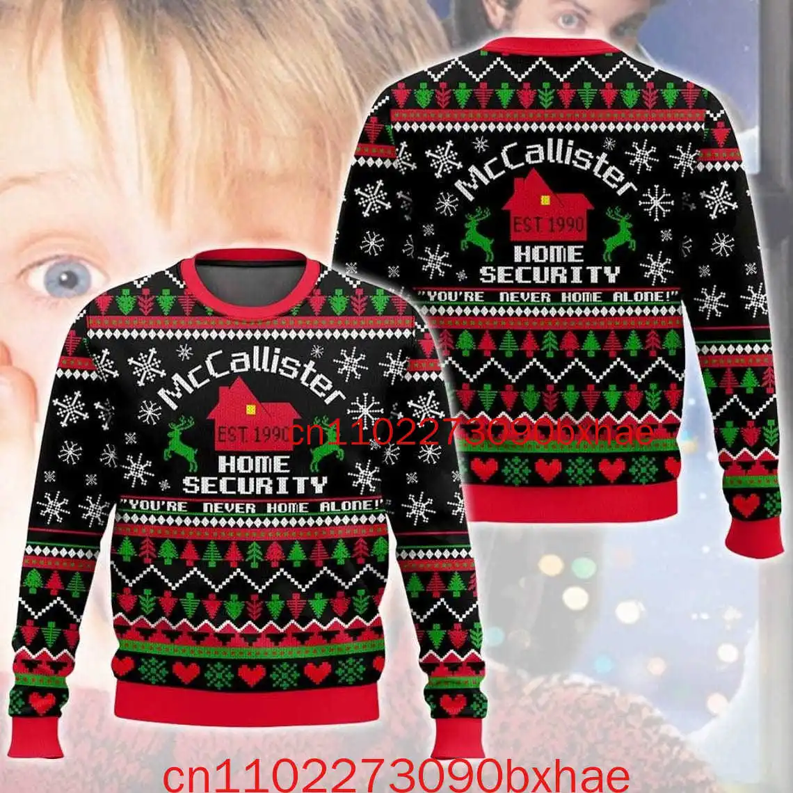 لزجة الطرق المنزل وحده عيد الميلاد سترة قبيحة المنزل وحده سترة ، كيفن مكاليستر الرطب قطاع الطرق سترة مضحك عيد الميلاد فيلم هدية #6