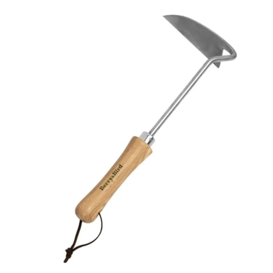 

BerryandBird Japanese Weeding Sickle - Stainless Steel Crack Weeder with Wooden Handle, Versatile Weeding Tool Garden Hoe for E
