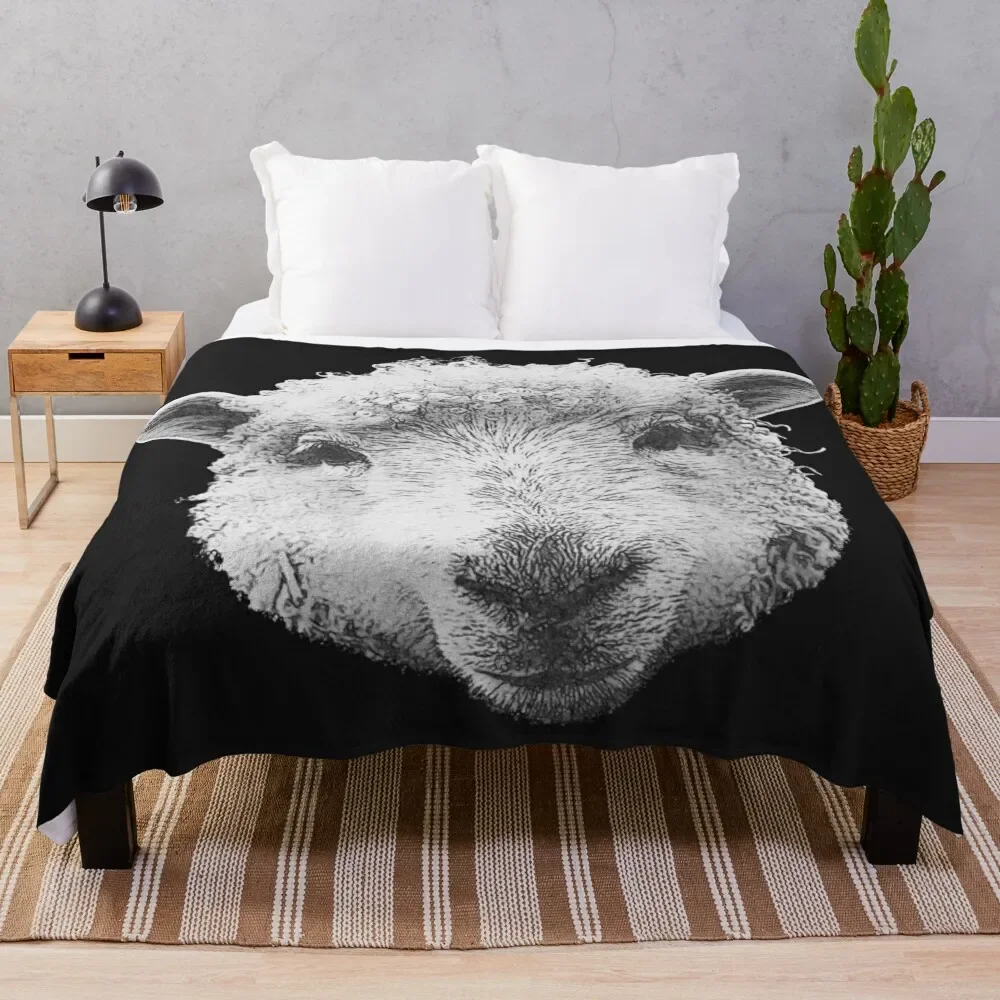 Schafkopf canvas optics, great sheep t-shirts, sheep design girls Throw Blanket Luxury Designer sofa bed heavy to sleep Blankets