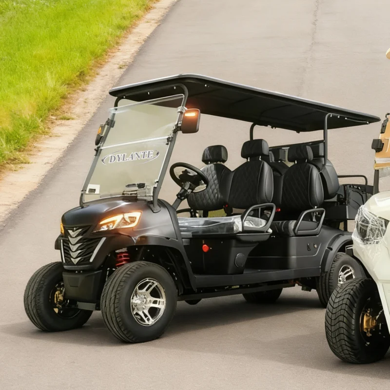 الاتجاه الجديد للصين للأداء العالي والطاقة العالية والجودة المستقرة 6 مقاعد 5000 وات عربة جولف كهربائية فاخرة للطرق الوعرة