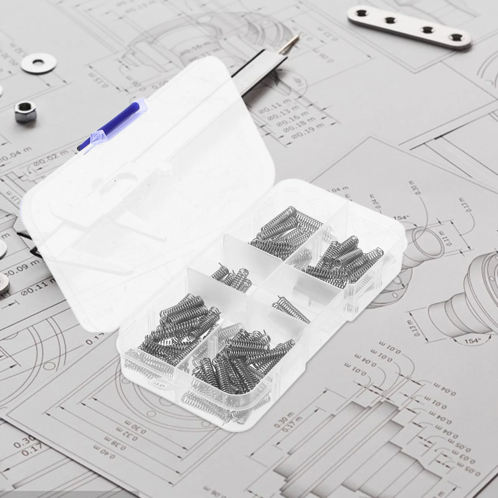 

100Pcs Mechanical Compression Springs Mini Stainless Steel Springs for DIY Repair Small Metal Spring Set Mini Spring