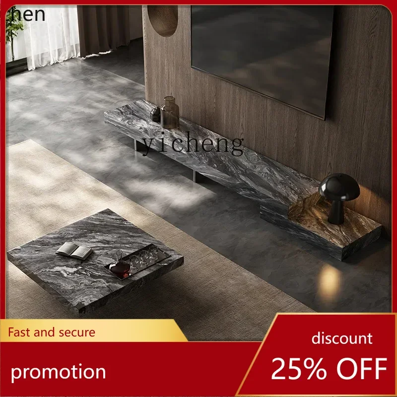 

HXL rock slab TV cabinet floor coffee table TV cabinet combination modern simple living room home floor cabinet