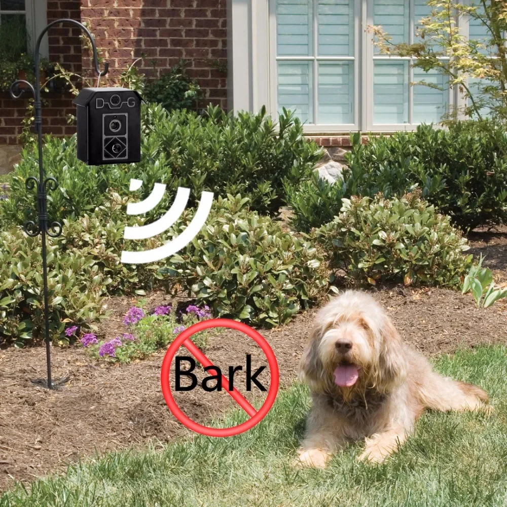 Outdoor Ultrasonic Dog Repeller Waterproof Anti-Bark Device Stop Dog Barking Pet Training System Outdoor Bark Control