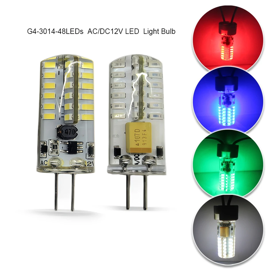 G4 LED Light Bulb 5W 48LEDs AC DC12V Corn Lamp SMD 3014 Spotlight Chandelier Lighting Replace Halogen Lamp