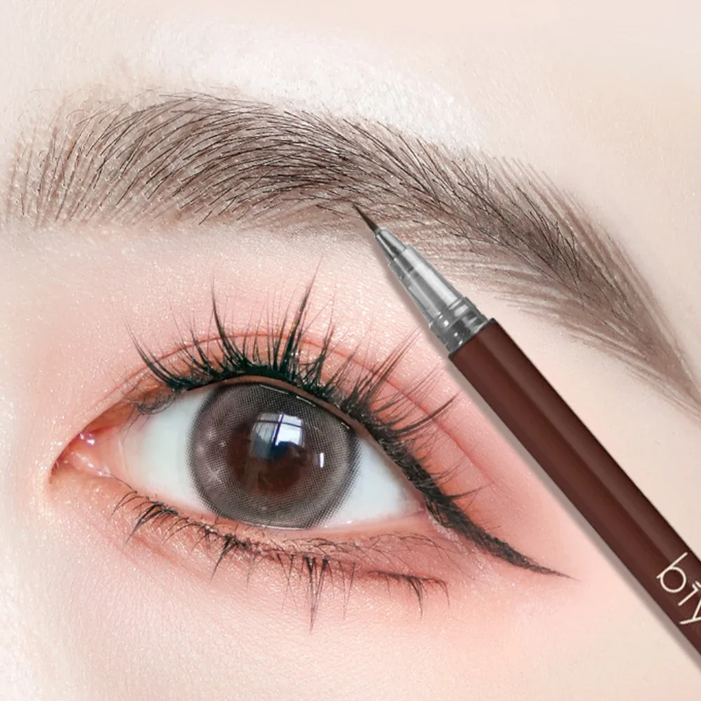 0.01mm Ultra Fine Liquid Eyebrow Pen Waterproof Natural Color Outline Shadow Lying Silkworm Eyebrow Eyeliner Eyes Makeup Pencil