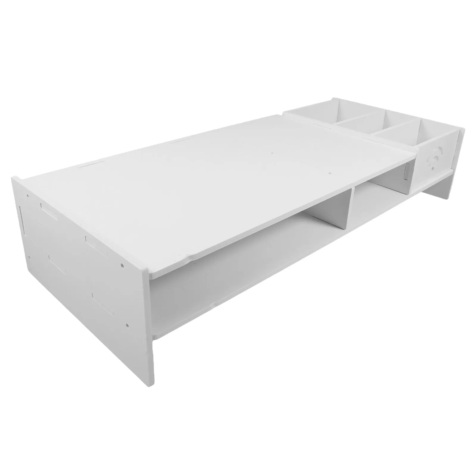 Desktop Monitor Stand Riser with Storage Drawer Multi Functional Laptop Elevator Keyboard Shelf for Office Home Study Space