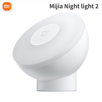 Original Xiaomi Mijia Night Light 2 Brightness Adjust Infrared Smart Body Motion Sensor 360 Rotate Mi Night Lamp For Smart Life