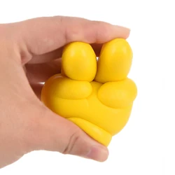 Cute Victory Finger Car Antenna Topper Eva Decorative Car Topper Balls Yellow