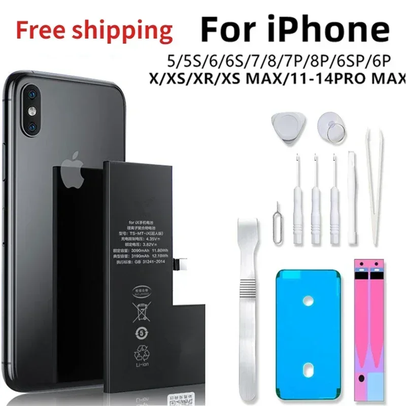 2023 Original 0 Cycle Phone Battery for IPhone 5S 5 SE 2016 6 6s 7 8 Plus X XR XS MAX 7G 8P 7PLUS 11 12 13 14 Pro Max Bateria
