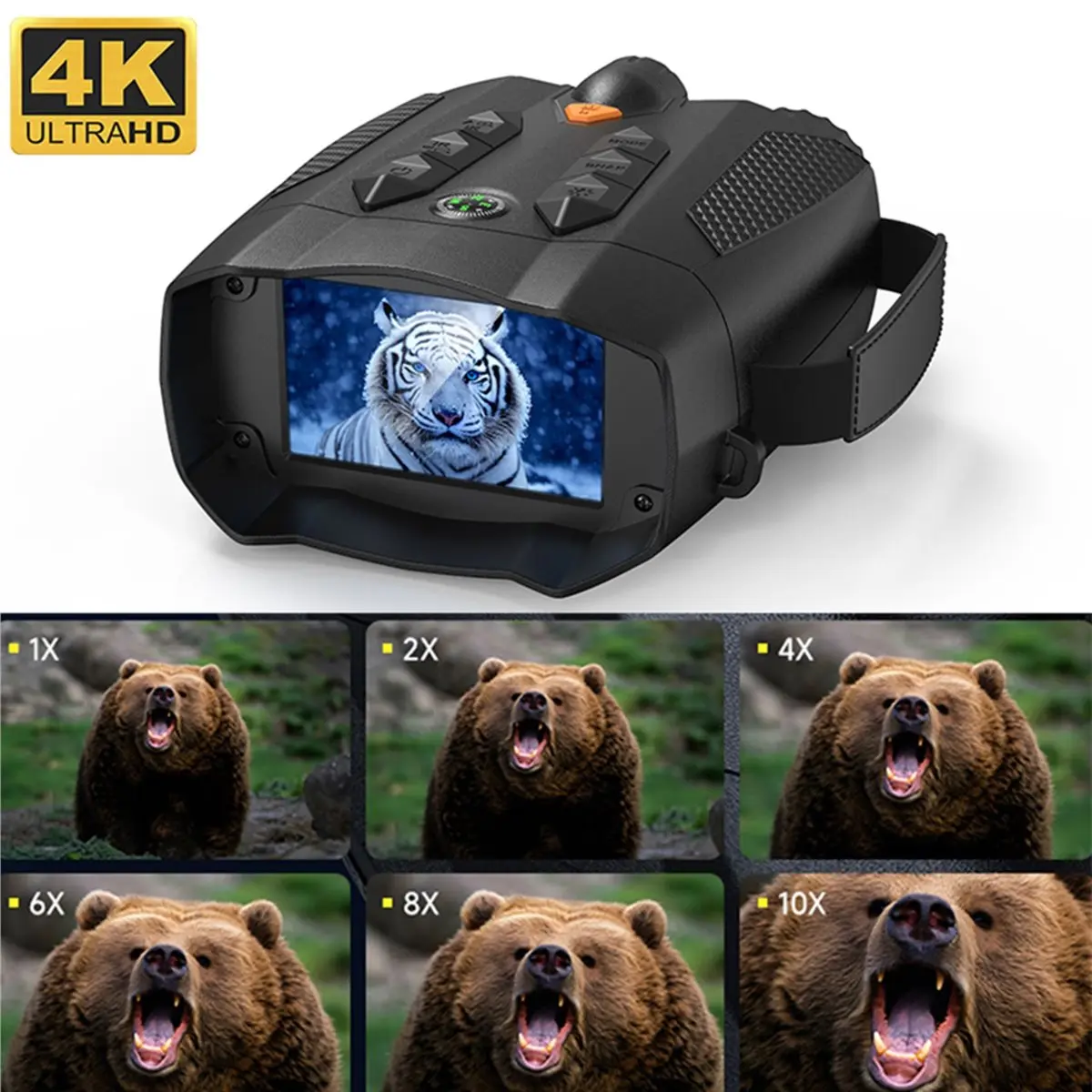618 Mega Sale 10X Night Vision Binoculars 4K Infrared Digital Goggles 800M Long Range for Photo Video Recording Outdoor Camping
