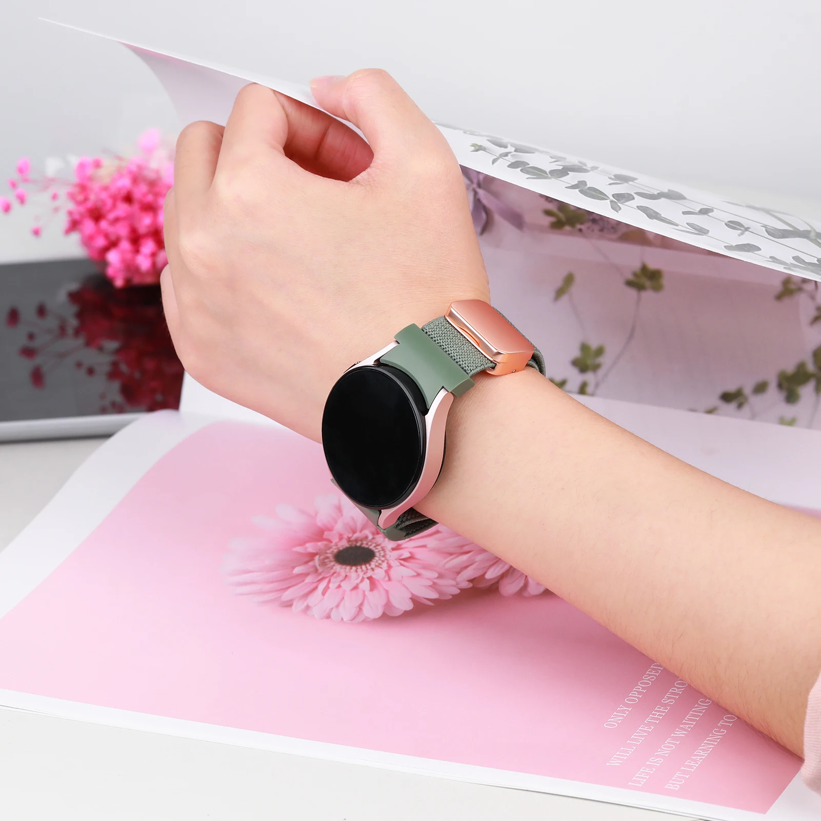 Banda magnética para Samsung Galaxy Watch, pulseira de nylon, sem lacunas, relógio clássico 6, 4, 5 pro, 47mm, 43mm, 44mm, 40mm, pulseira Watch6