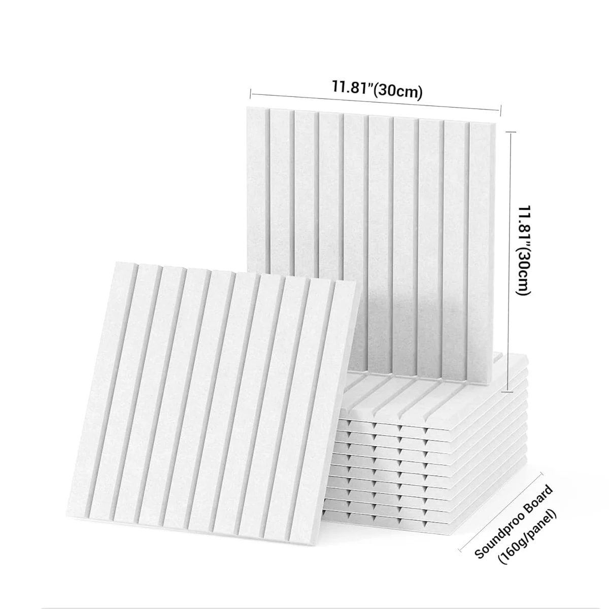 12PC Sound-absorbing Acoustic Wall Panel Decorative Felt Cork Tiles Note Bulletin Pin Boards Soundproof Pads for Wall Home Decor