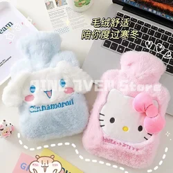 Sanrio Kuromi Hello Kitty termofor wtrysk wody kobieca kreskówka moja melodia zimowa gorący kompres na brzuch cieplejsza torba na ciepłą wodę