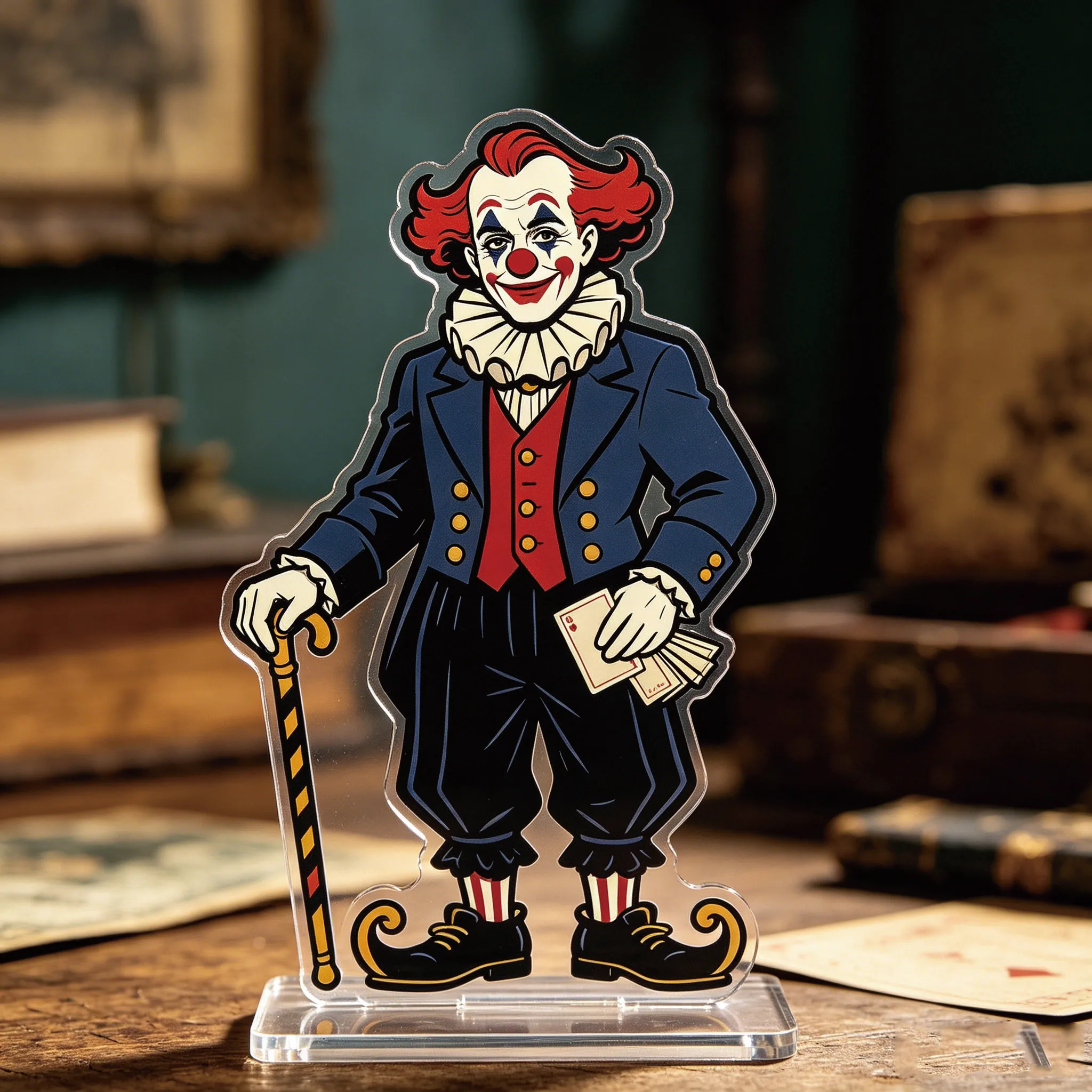 1PC crutch clown acrylic stand up sign suitable for giving holiday gifts to friends