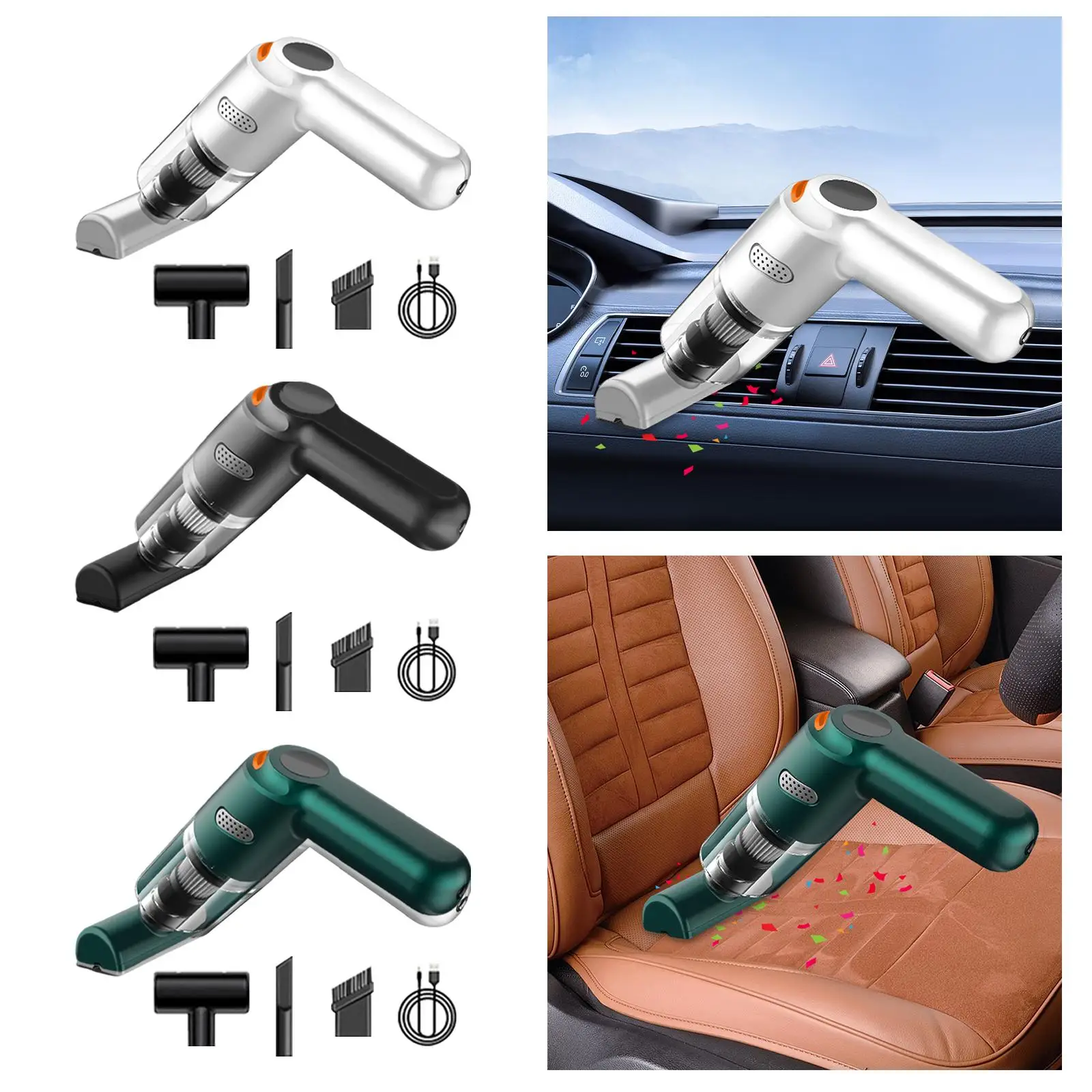 Car Mini Vacuum Cleaner Cordless 10000PA USB Charging for Car Home Office PC