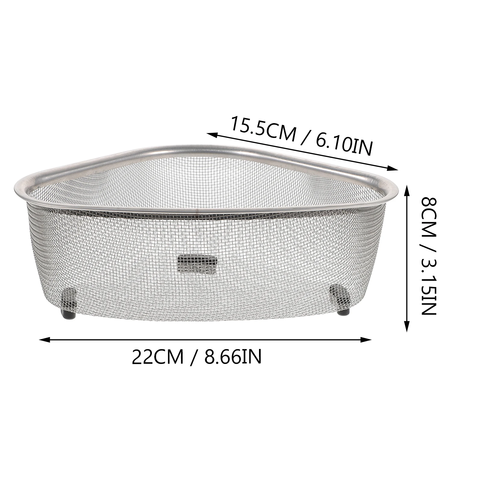 

Stainless Steel Sink Drain Basket Triangle Strainer Kitchen Sink Strainer Multipurpose Garbage Filter Practical Long Lasting Use