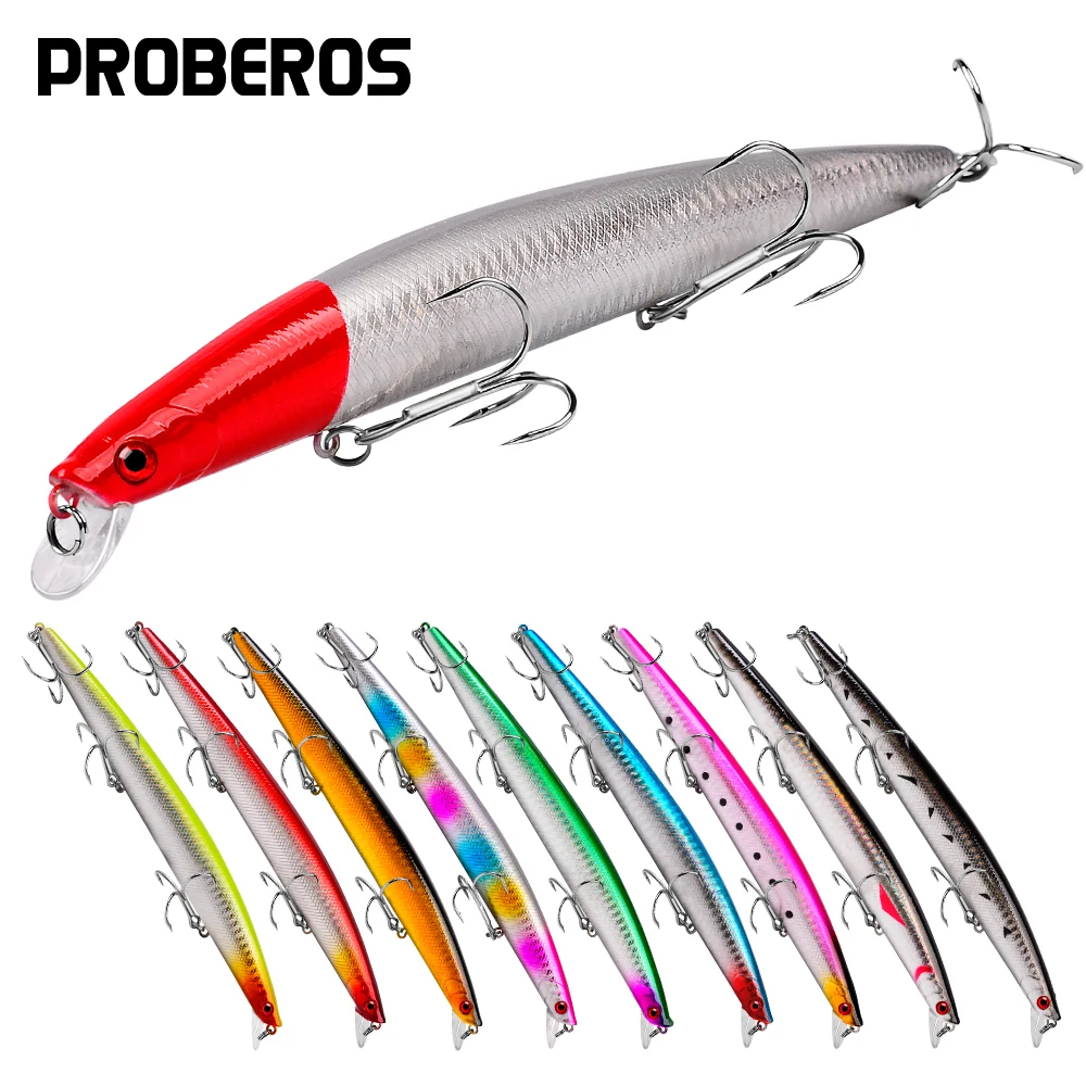 PROBEROS 1 Stück schwimmender Minnow-Angelköder, 185 mm, 24,5 g, harter Köder mit Drillingen, Swimbait, künstlicher Köder für Karpfen, Barsch, Hecht