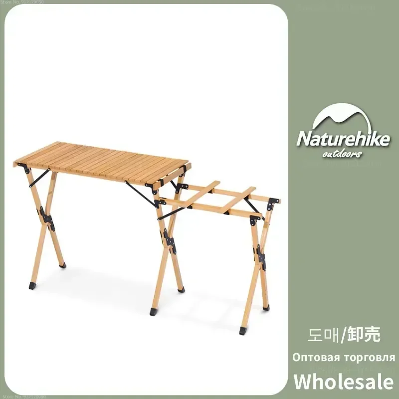 

Naturehike Outdoor Kitchen Solid Wood Table Desktop Widening Portable Folding Table Camping BBQ Suitable For Double Stove Table