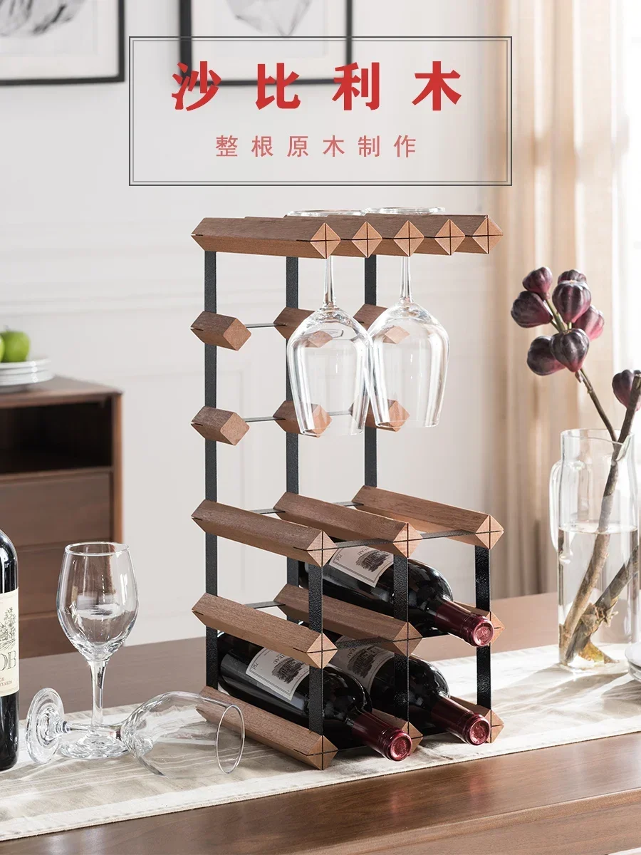 Wine Rack Solid Wood Wine Glass Holder Decoration Wine Rack Upside down Light Luxury Household Grape Wine Wine Rack Goblet Rack