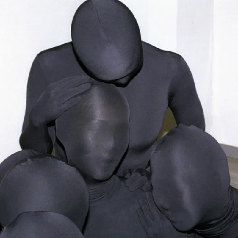 ชุดคอสเพลย์ไลคร่า Zentai สีดำบอดี้สูทแนบเนื้อแน่นชุดแคทสูทชุดปาร์ตี้สำหรับผู้ชาย