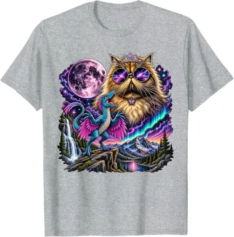 Das ist eine Skandalöse Sache Lustiges Prinzessinnen-Katzen-Dinosaurier-Donut-Meme-T-Shirt Y2k Katzenliebhaber Neuheitsgeschenk Niedliches Kätzchen-Grafik-Bekleidungs-T-Shirt – Detail 5