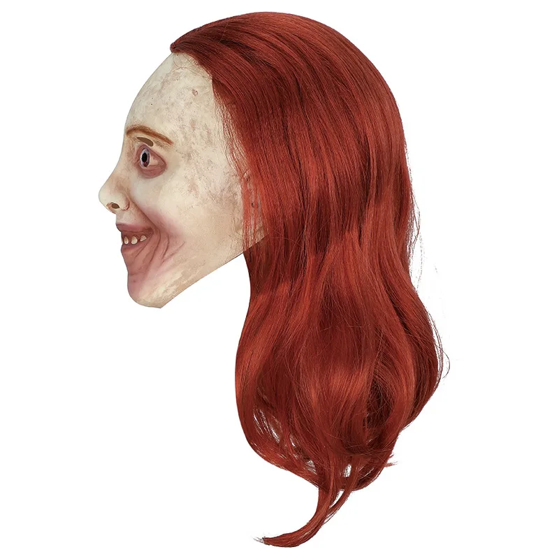 Braune Kostümperücke, dunkelrotbraune Perücke mit Seitenscheitel | Dunkelbraune Kunsthaar-Perücken für Frauen, Halloween-Party-Maske – Detail 3
