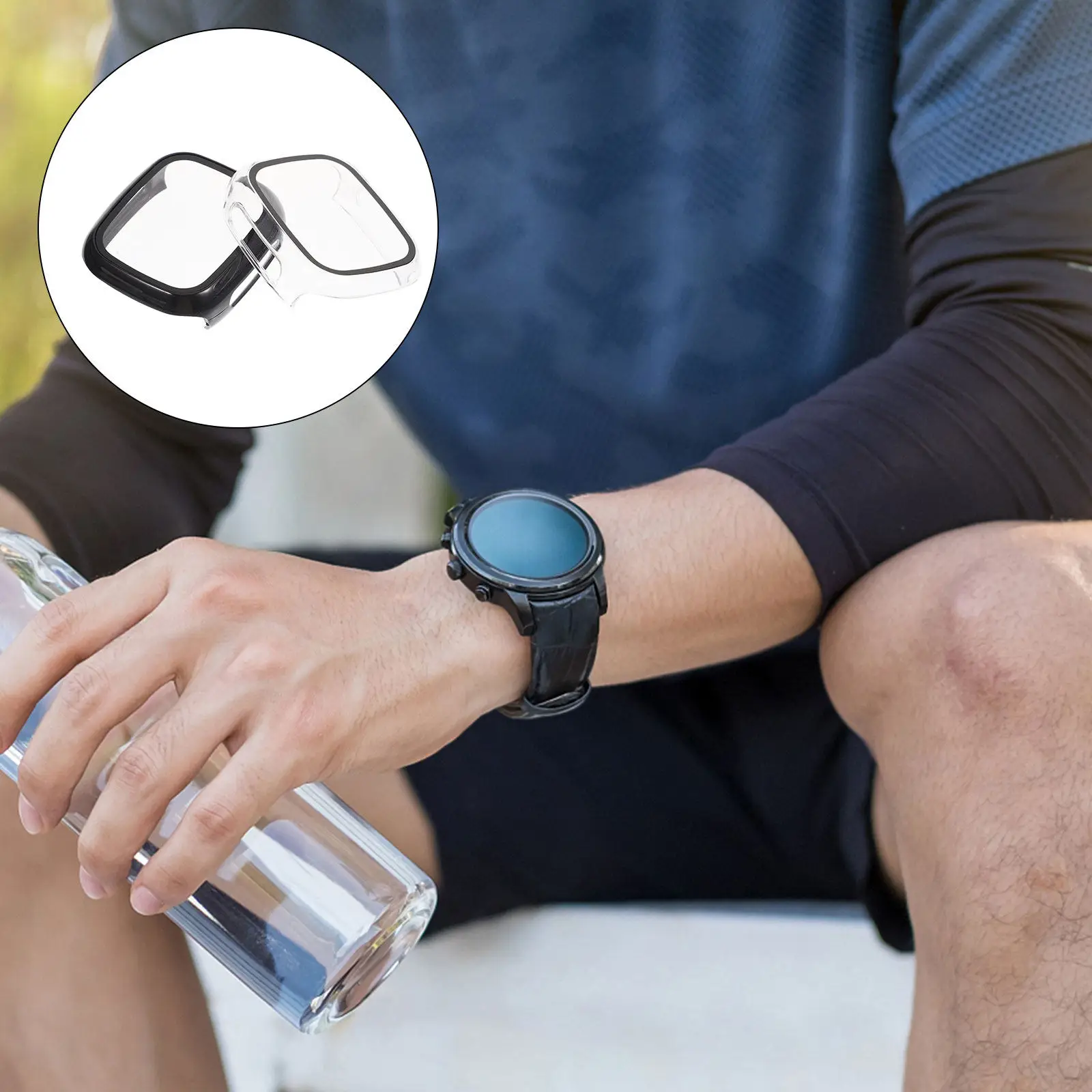 2Pcs Watch Cover Premium Pc Watch Protector Anti-Scratch Easy Install Remove Case for Smartwatch Screen
