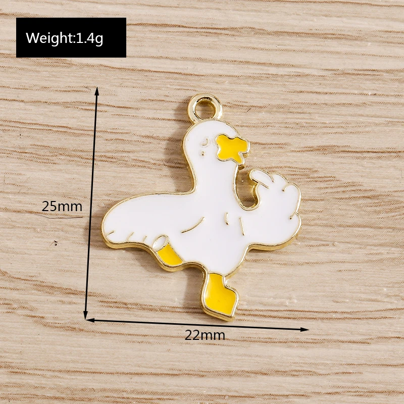 Tusember 10 Stück Tier-Anhänger, niedlicher Emaille-Frosch, Ente, Elefant, Pinguin, Charms für Schmuckherstellung, Ohrringe, Halskette, Zubehör – Detail 10