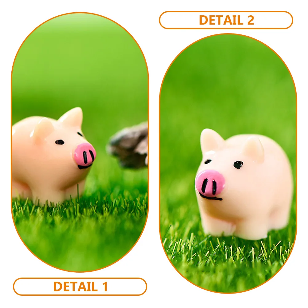 

20pcs Mini Resin Pig Figurines Diverse Color Detailed Craft Statues for Garden House Decor Handmade Animal Model