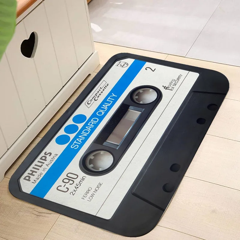

EE01 Outdoor Doormat Entrance to Home Vintage Cassette Music Tape Goods for Home Decoration Accessories Mat Entrance Out Door C！