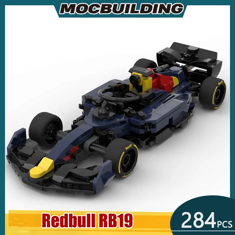 Redbull RB19 Race Cars Model MOC Building Blocks DIY Assemble Bricks Transportation Vehicle Educational Xmas Toys Gifts 284PCS