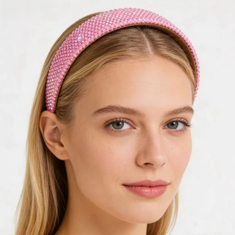 

Korean Full Diamond Wide Edge Hair Hoop Women Personality Shining Headband Versatile Wash Face Press Hair Accessories