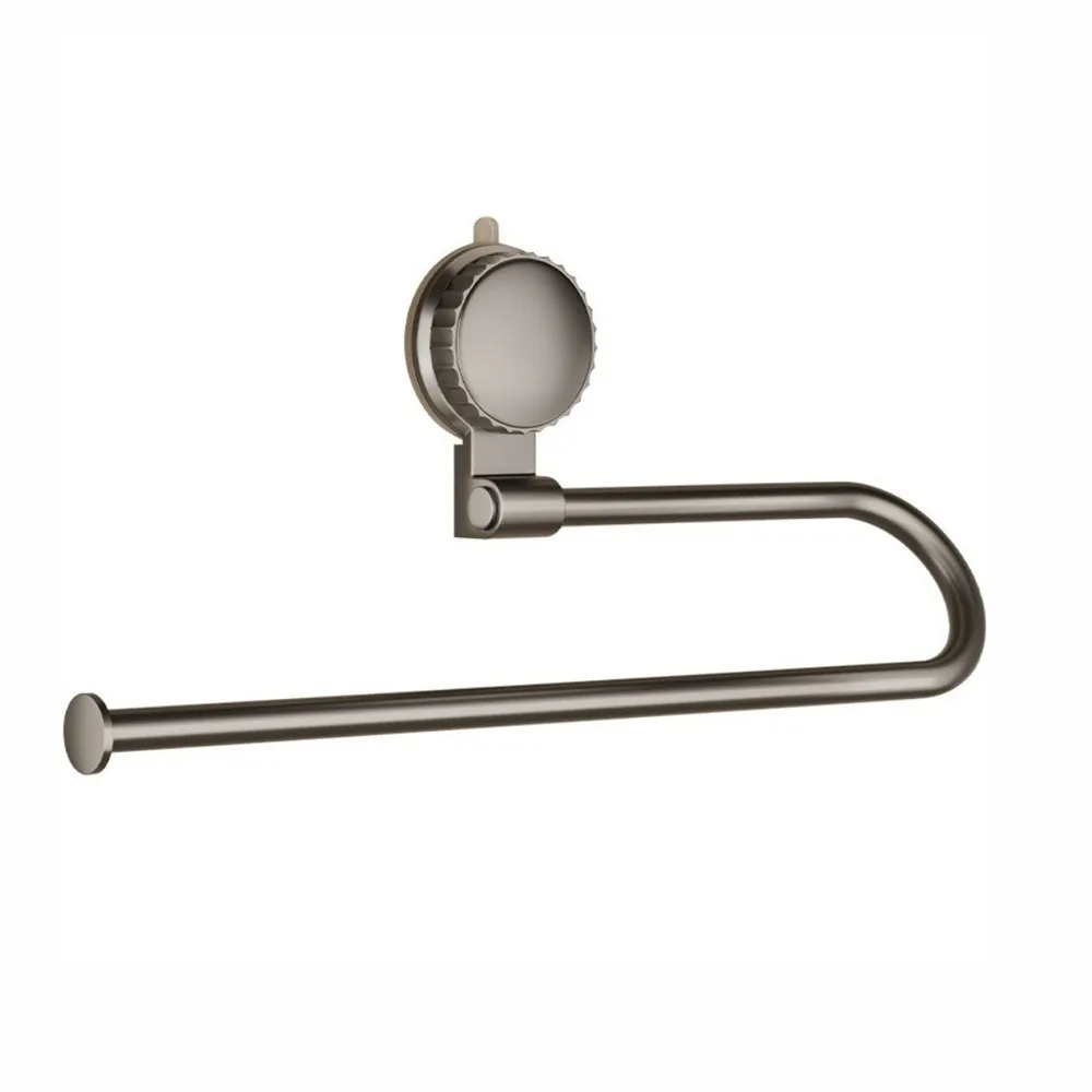 

Roll Dispenser Aluminum Suction Cup Tissue Holder Wall Mounted Durable Paper Towel Holder No Punch Towel Storage Rack Bathroom