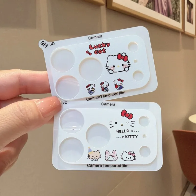 Sanrio Hello Kitty Kuromi Shimmer Powder Camera Lens Protector 9H HD Tempered Glass for iPhone 17 16 15 14 13 Pro Max mini Plus view 2