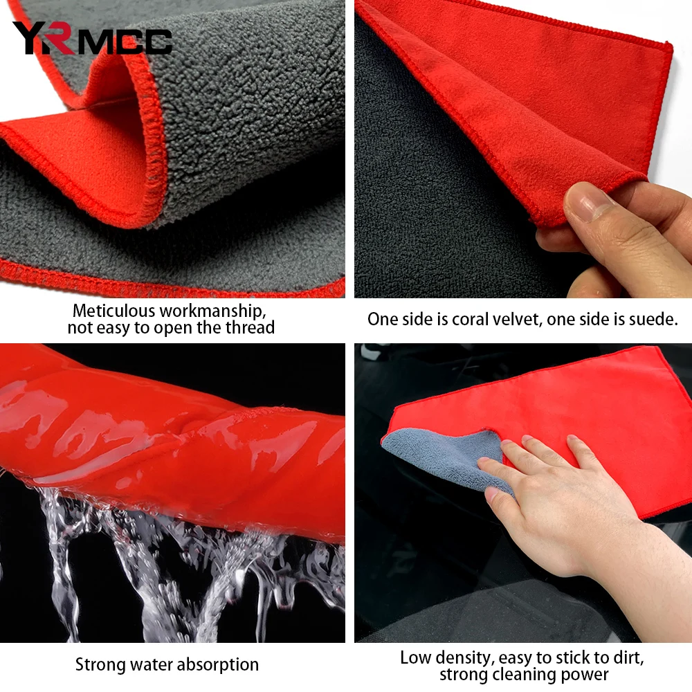 Strong Water Absorption Microfiber Towel Set Dusting Wheel Cleaning Brush Vehicle Maintenance Car Clean Supplies Car Accessories