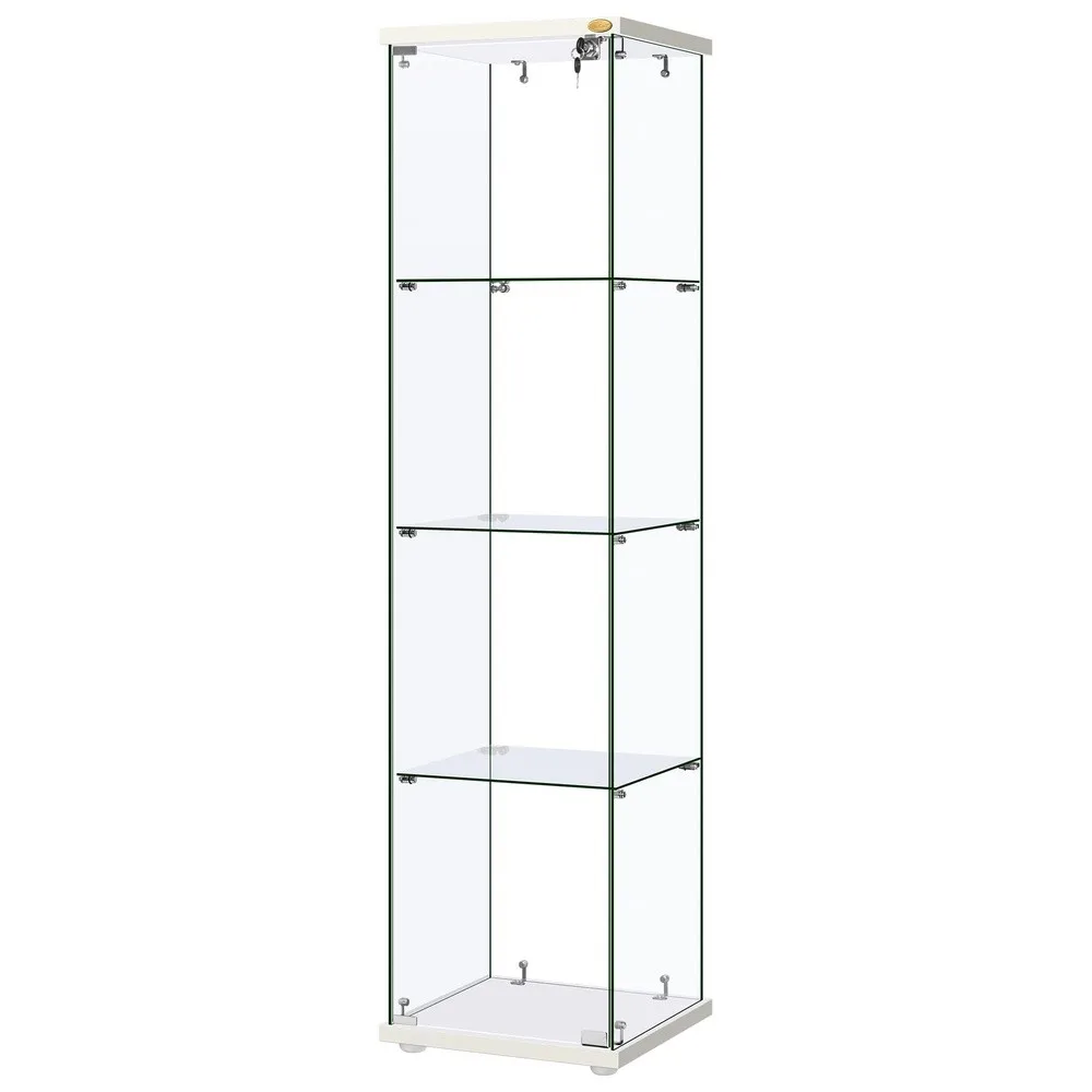 4 Tier Glass Display Cabinet 62.6''H x 15.7''W x 15.7''D