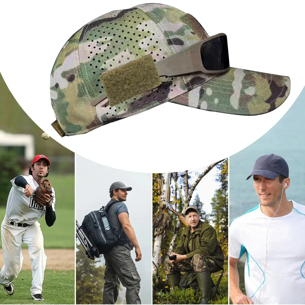 

Male Summer Camouflage Duck Tongue Hat Mountaineering Sunscreen Fishing Hat Velcro Mesh Hat