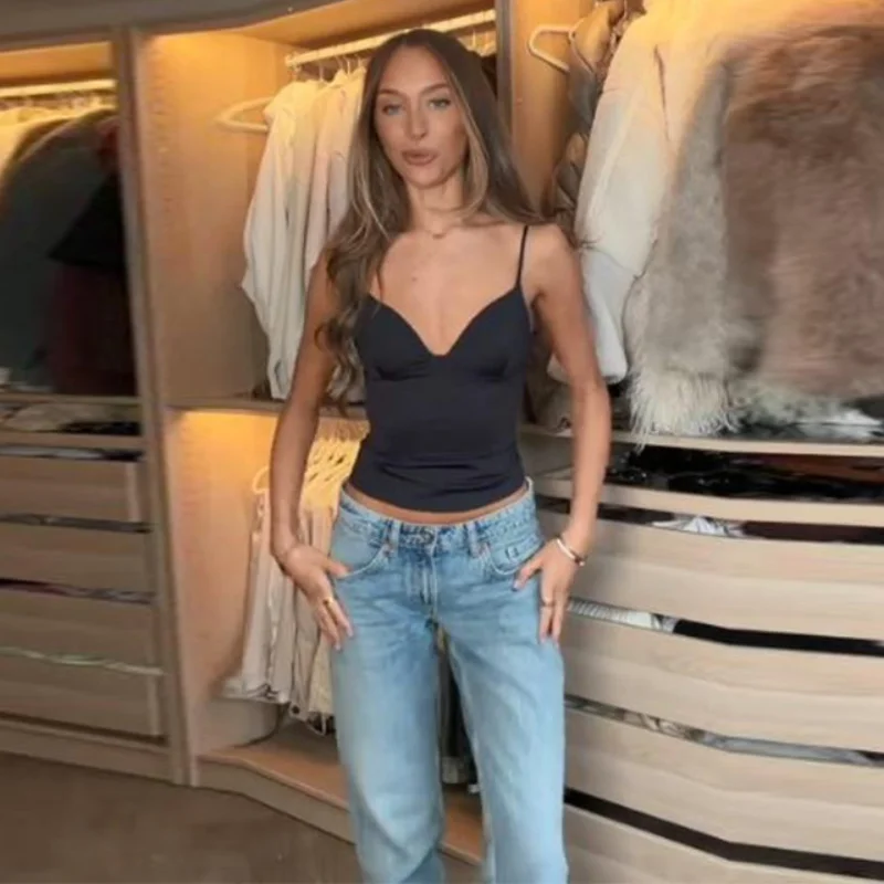 Camisolas clásicas, ropa interior básica minimalista y versátil, Tops elegantes de color sólido con cuello Halter para mujer, ropa femenina de verano