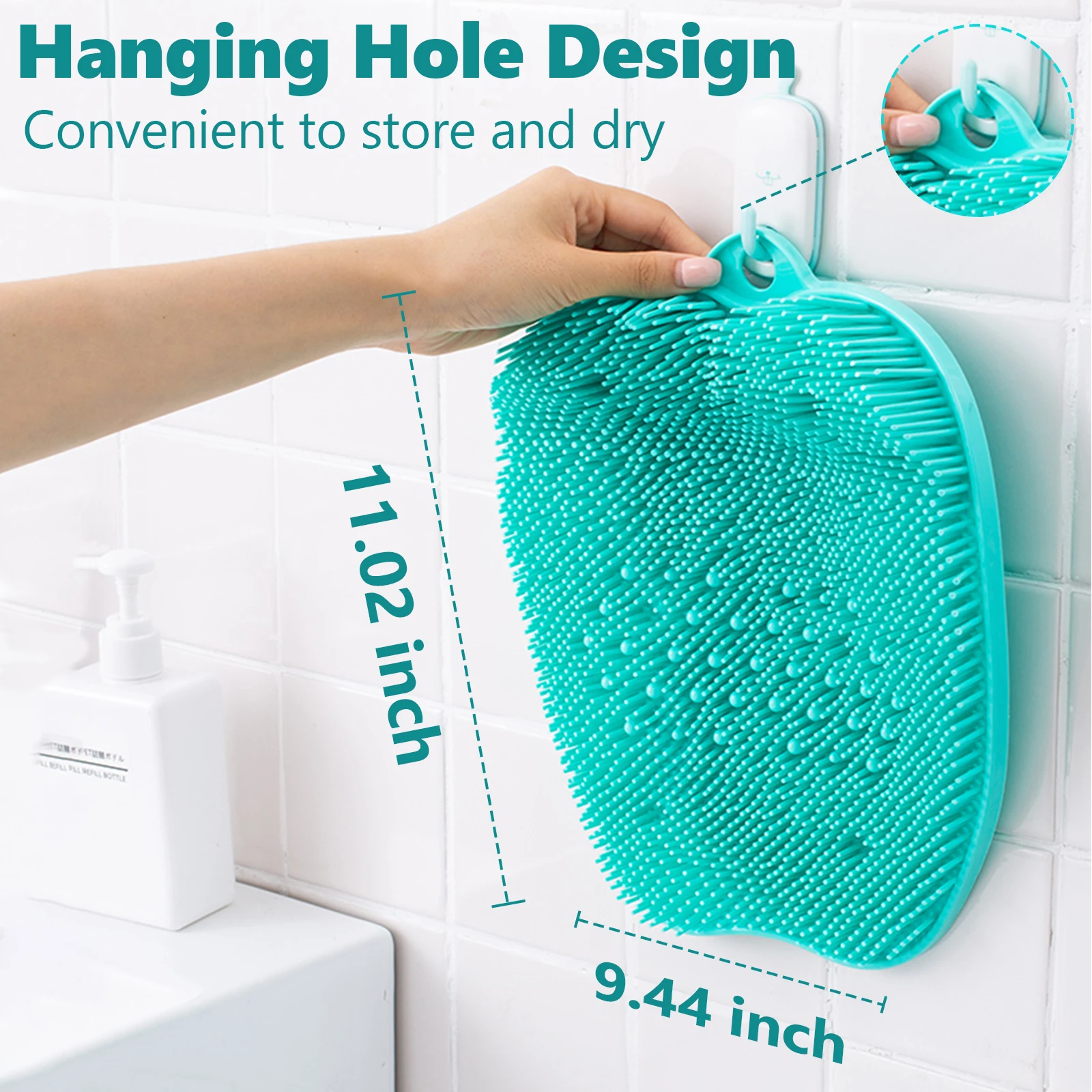 Shower Foot Scrubber Massager Cleaner, Acupressure Mat with Non-Slip Suction Cups, Improve Circulation, Exfoliation,Massage Mat