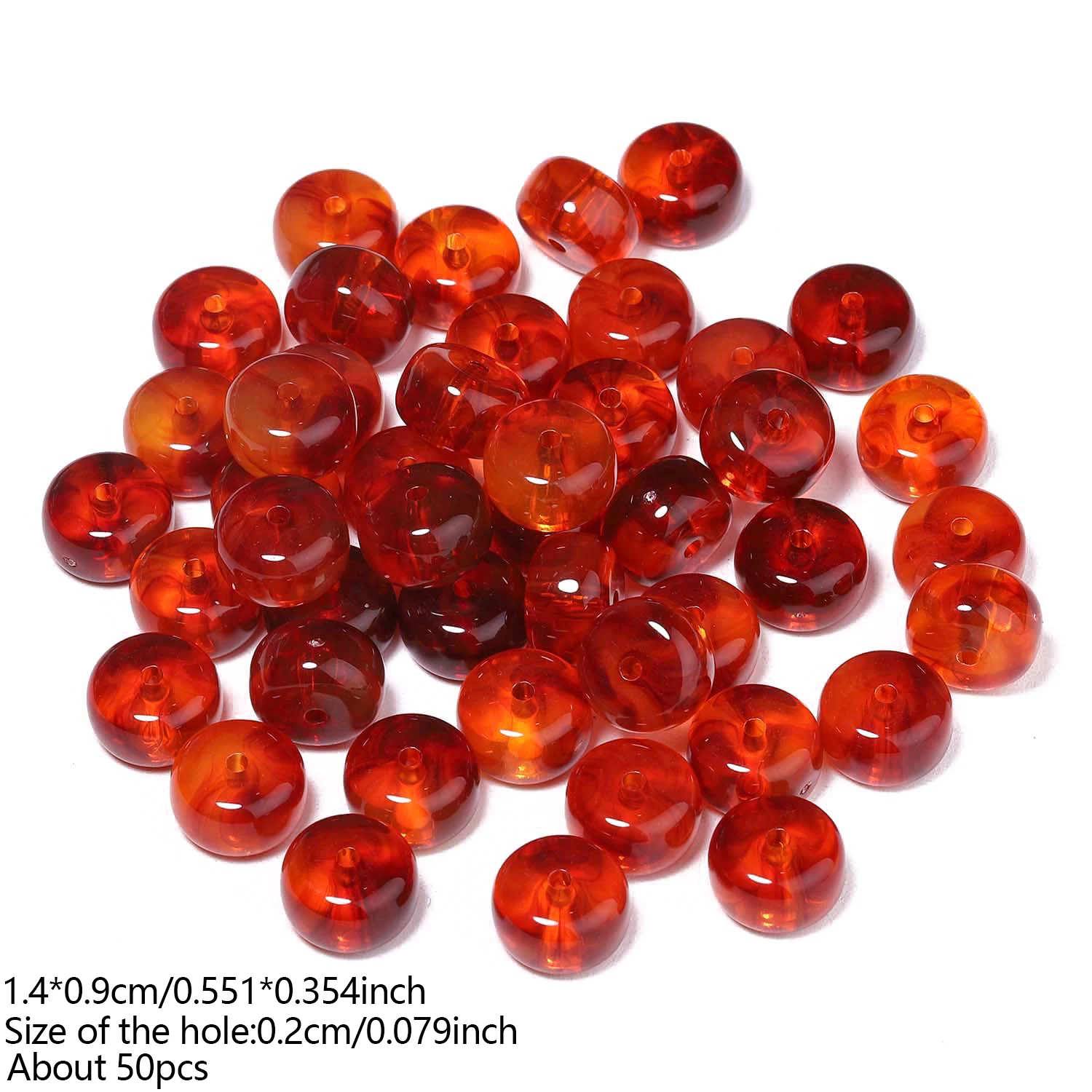 Farbige Acryl-Flachperlen 9x14mm Lose Spacer-Rondelle-Perlen für DIY-Ohrringe, Armbänder, Halsketten und Schmuckherstellung Zubehör – Detail 20