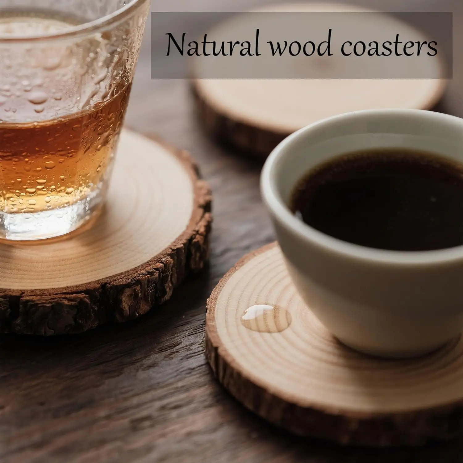 80 fatias de madeira natural de 3,2-4 polegadas com casca para artesanato DIY, pintura, enfeites de Natal